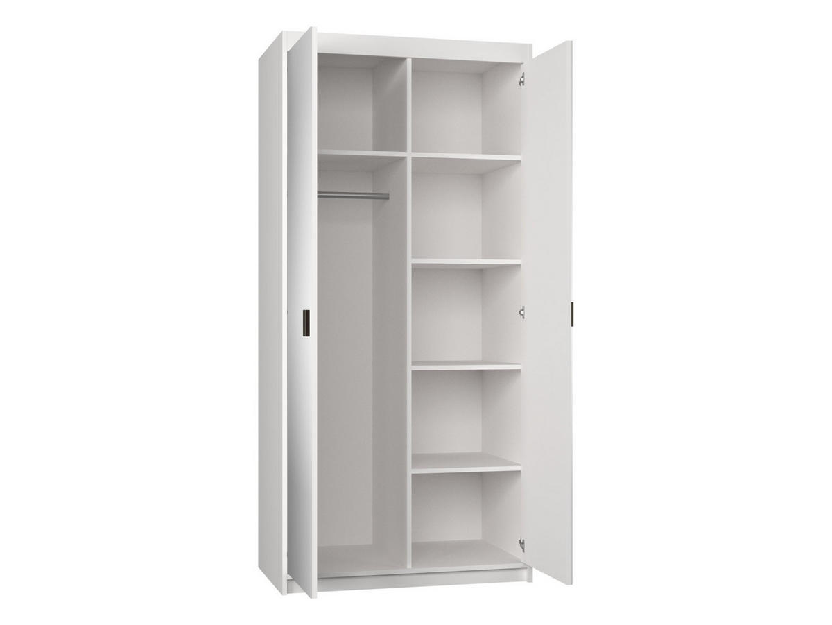 KLEIDERSCHRANK Elena 2D - Silberfarben/Sonoma Eiche, Holzwerkstoff/Kunststoff (90/191/53cm) - MIRJAN24