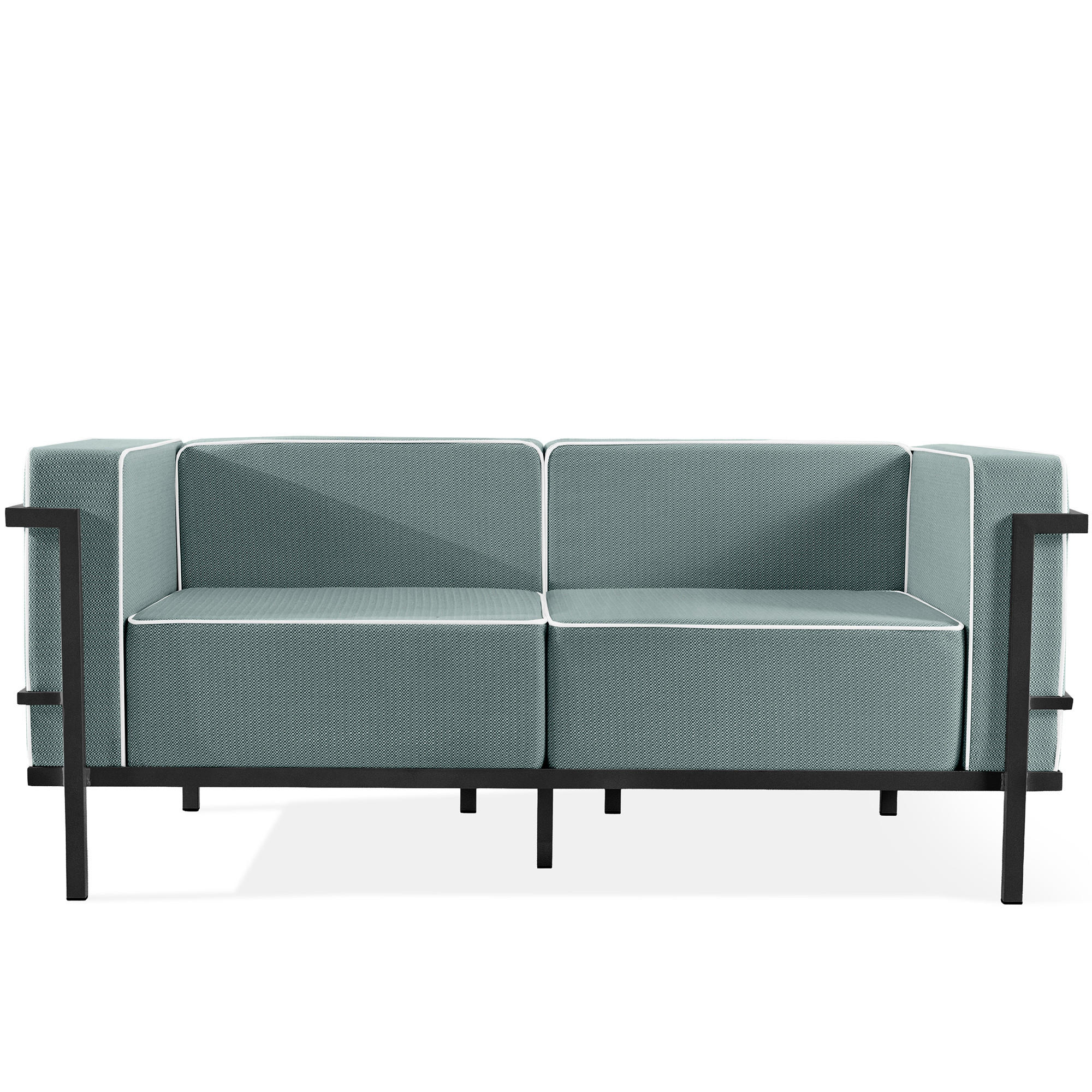 GARTENSOFA TRIGLO 2-Personen, Stahlrahmen, Modern, Dunkelgrau - Dunkelgrün/Dunkelgrau, Textil/Metall (164/70/69cm) - KONSIMO®