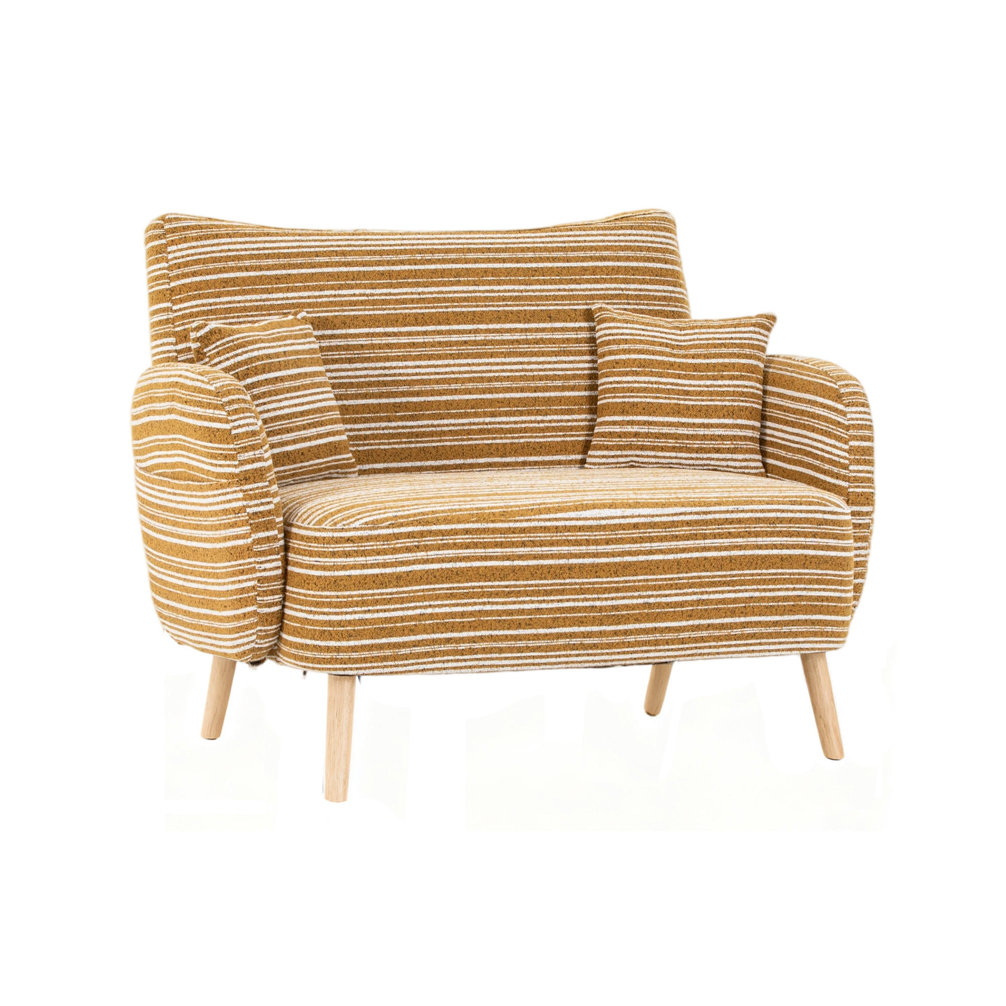 2-SITZER Sessel mit Armlehnen & Seitentasche, modernes Stoffsofa Gelb - Gelb, Textil/Metall (121/87/81cm) - PARAFTA HOME
