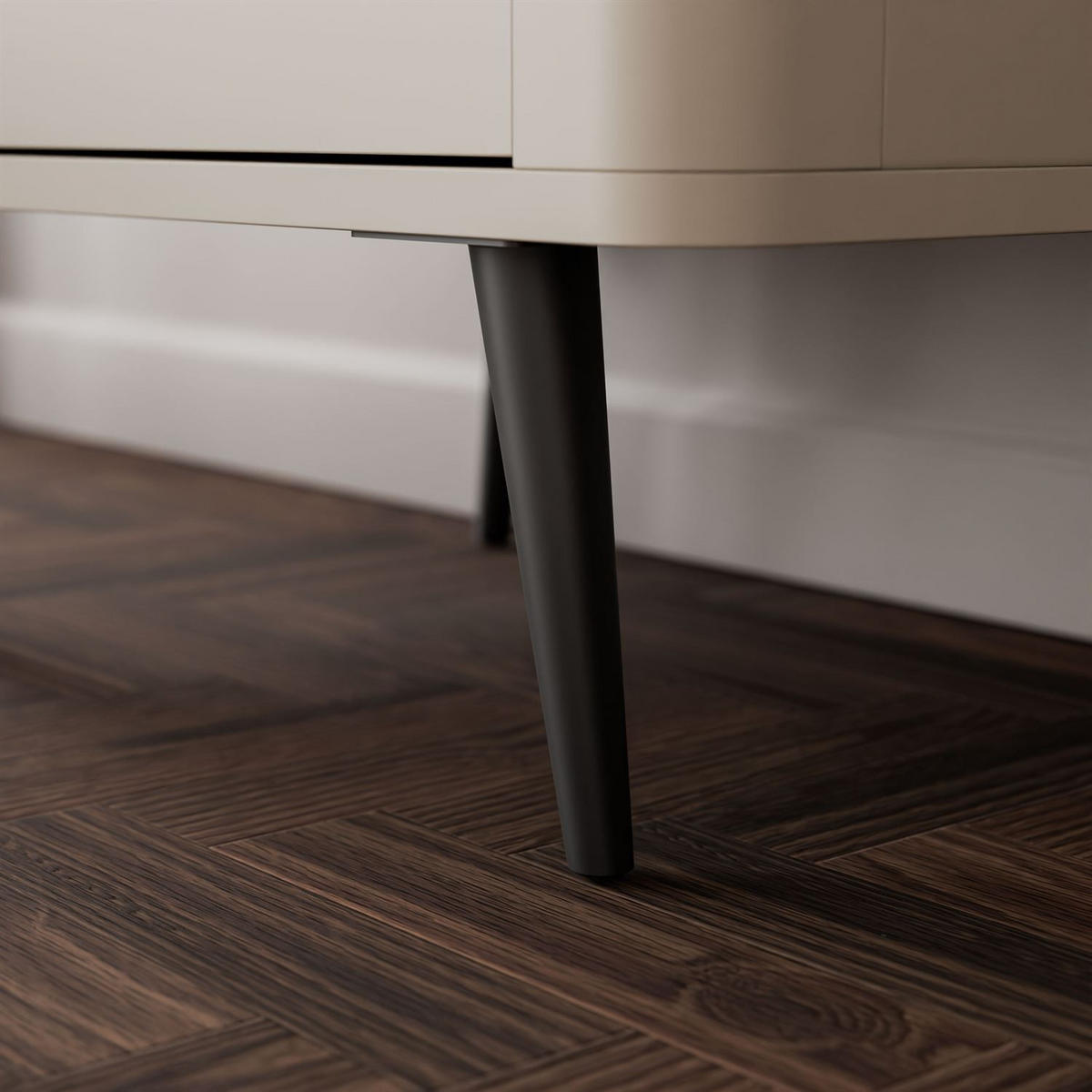 VITRINE schmal AUTUMN 1D1S1W mit Schublade, Kaschmir / Grauer Stein - Beige/Grau, Holzwerkstoff (60/191/40cm) - Lookway