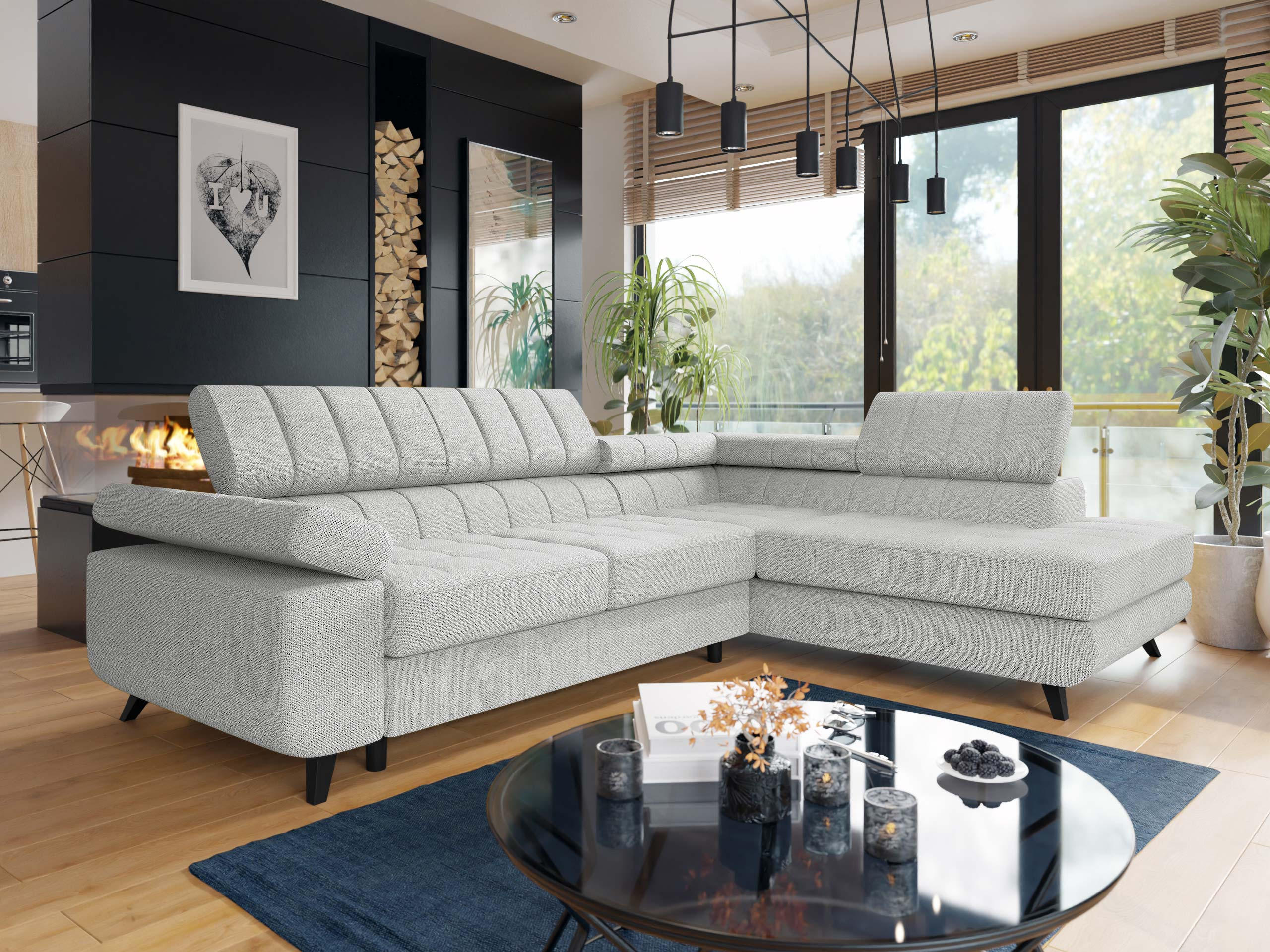 ECKSOFA Nord Premium, Seite: Rechts - Anthrazit/Silberfarben, Holz/Textil (264/203cm) - MIRJAN24