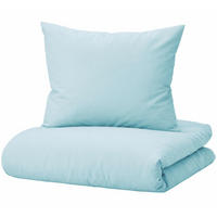 BETTWÄSCHE Mako Satin 135x200 cm aus 100% Baumwolle mit Reißverschluss, Uni Bettbezug 135 x 200 - Hellblau - Hellblau, Textil (135/200cm) - Carpe Sonno