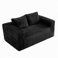 2-SITZER SOFA Cord Schwarz - Schwarz, Textil (160/58/88cm) - WISHDOR