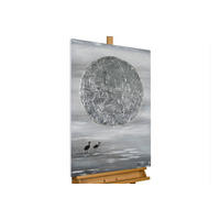 RUČNE MAĽOVANÝ AKRYLOVÝ OBRAZ 60/90 cm, sivý/strieborný, krajinný motív - sivá/strieborná, drevo/textil (60/90cm) - KUNSTLOFT