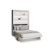 SCHRANKBETT BED CONCEPT BC-36 Matratze - Weiß Hochglanz/Graphitfarben, Holzwerkstoff (140/200cm)