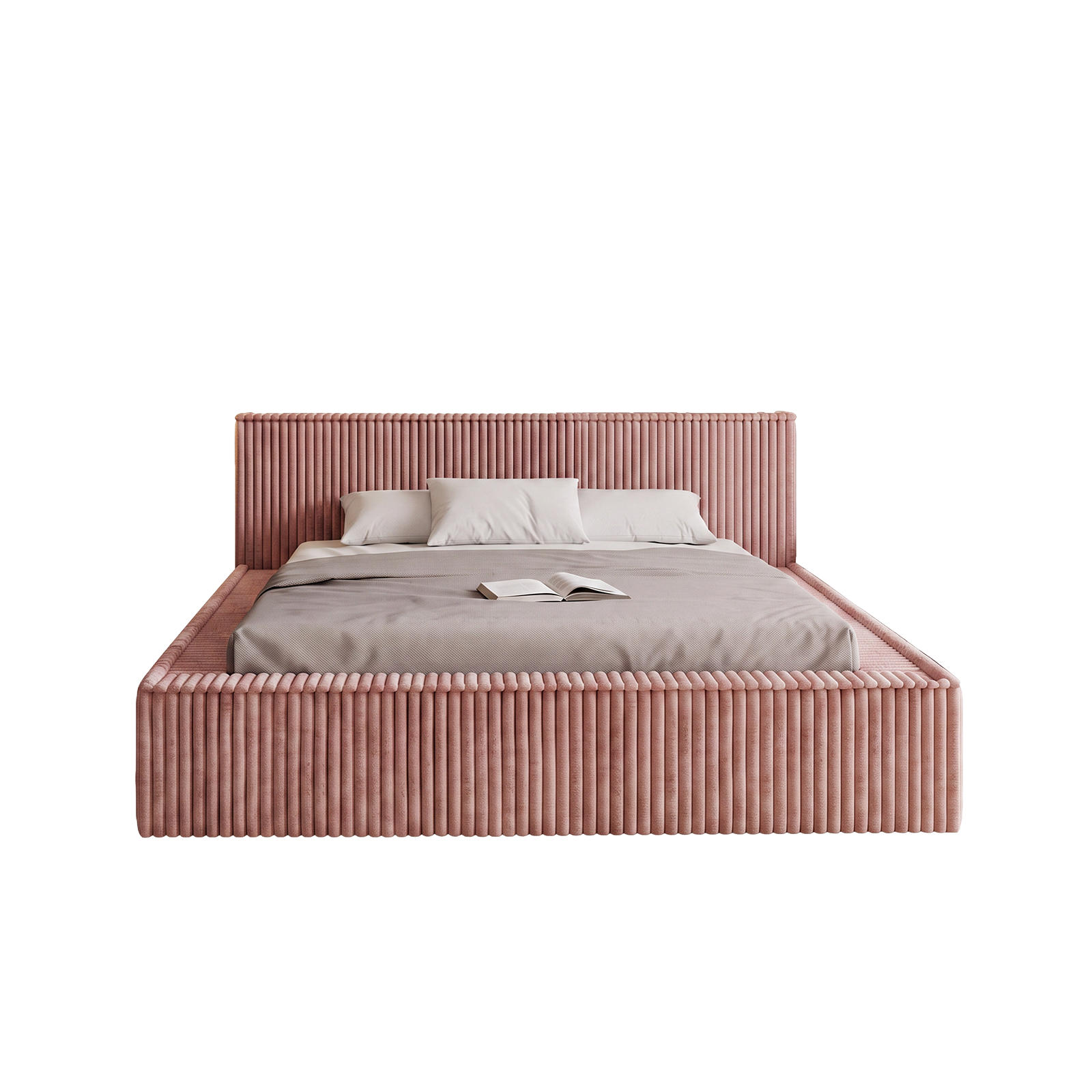 POLSTERBETT COMILLAS 180x200 cm, Rose - Pink, Textil (200/180cm) - Fedve