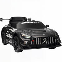 KINDER-ELEKTROAUTO Mercedes-AMG 12V mit Fernbedienung Musik Leuchte - Schwarz, Metall (115/66/44cm) - AIYAPLAY