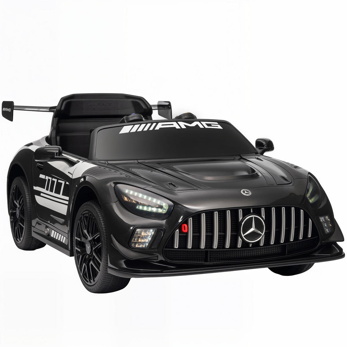 KINDER-ELEKTROAUTO Mercedes-AMG 12V mit Fernbedienung Musik Leuchte - Schwarz, Metall (115/66/44cm) - AIYAPLAY