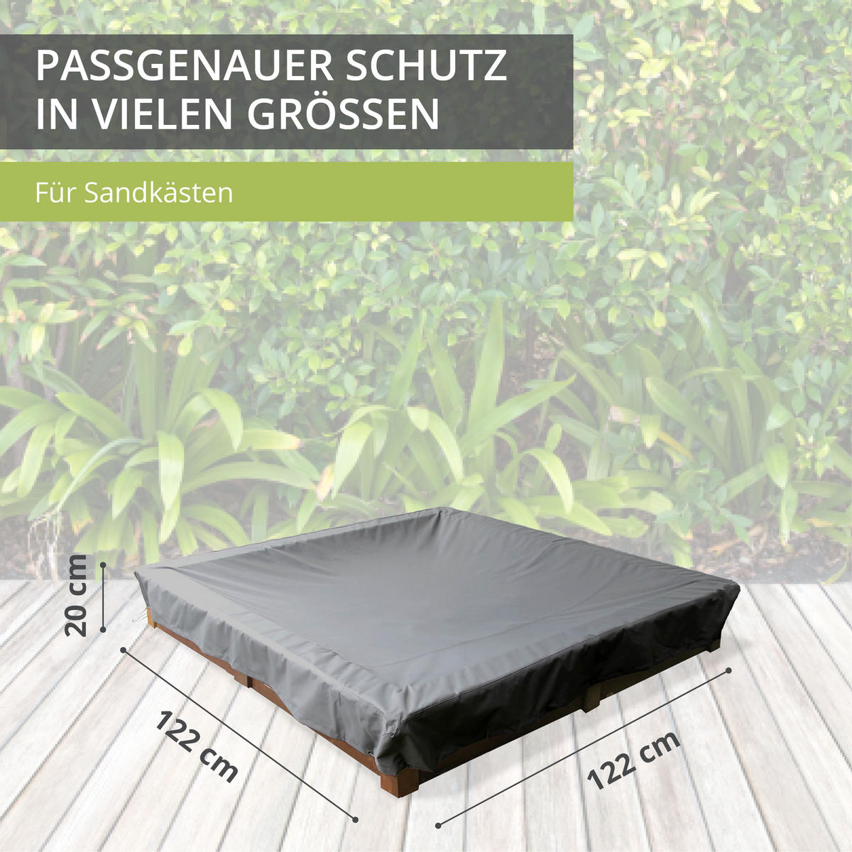 ABDECKUNG Sandkasten SHP-20175 - Grau, Kunststoff (122/20/122cm) - mehr Garten