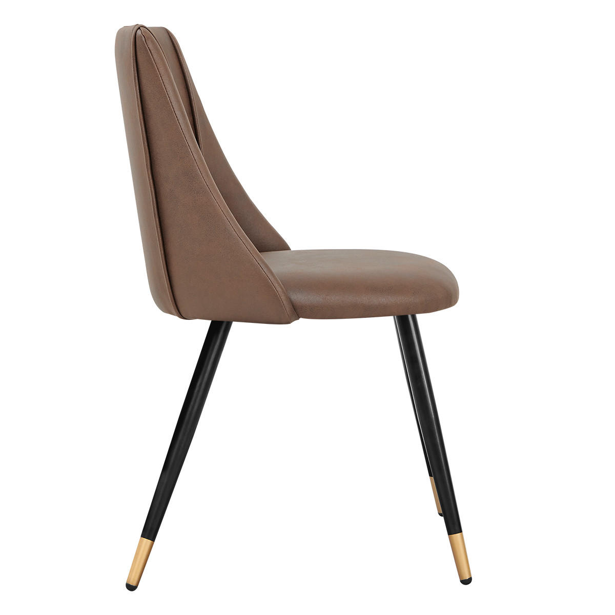 STUHL-SET 2 Stück in Kunstleder - Schwarz/Braun, Holzwerkstoff/Textil (56/83/55cm) - Urban Meuble