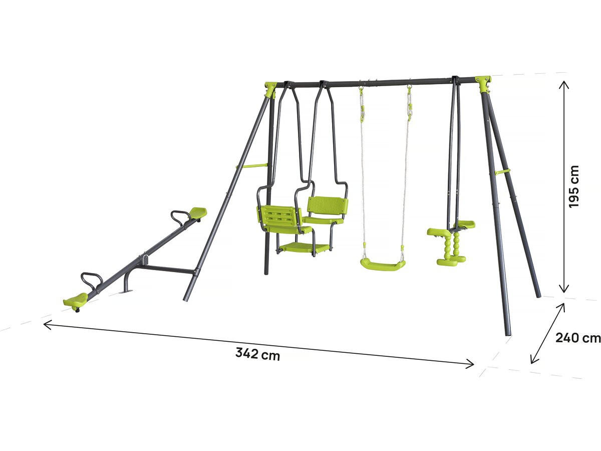 KLETTERGERÜST AUS STAHL lenny Grün - Grün, Metall (240/195/342cm) - Habitat Garten