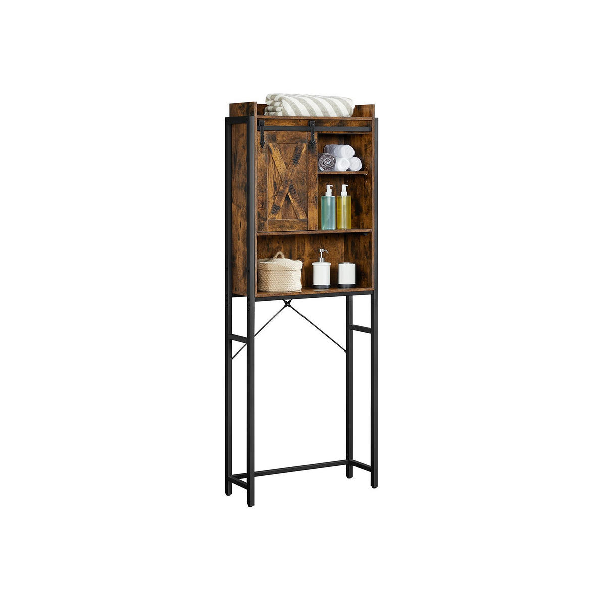 BADEZIMMERREGAL - Braun, Holzwerkstoff (24/171/64cm) - Hansiro