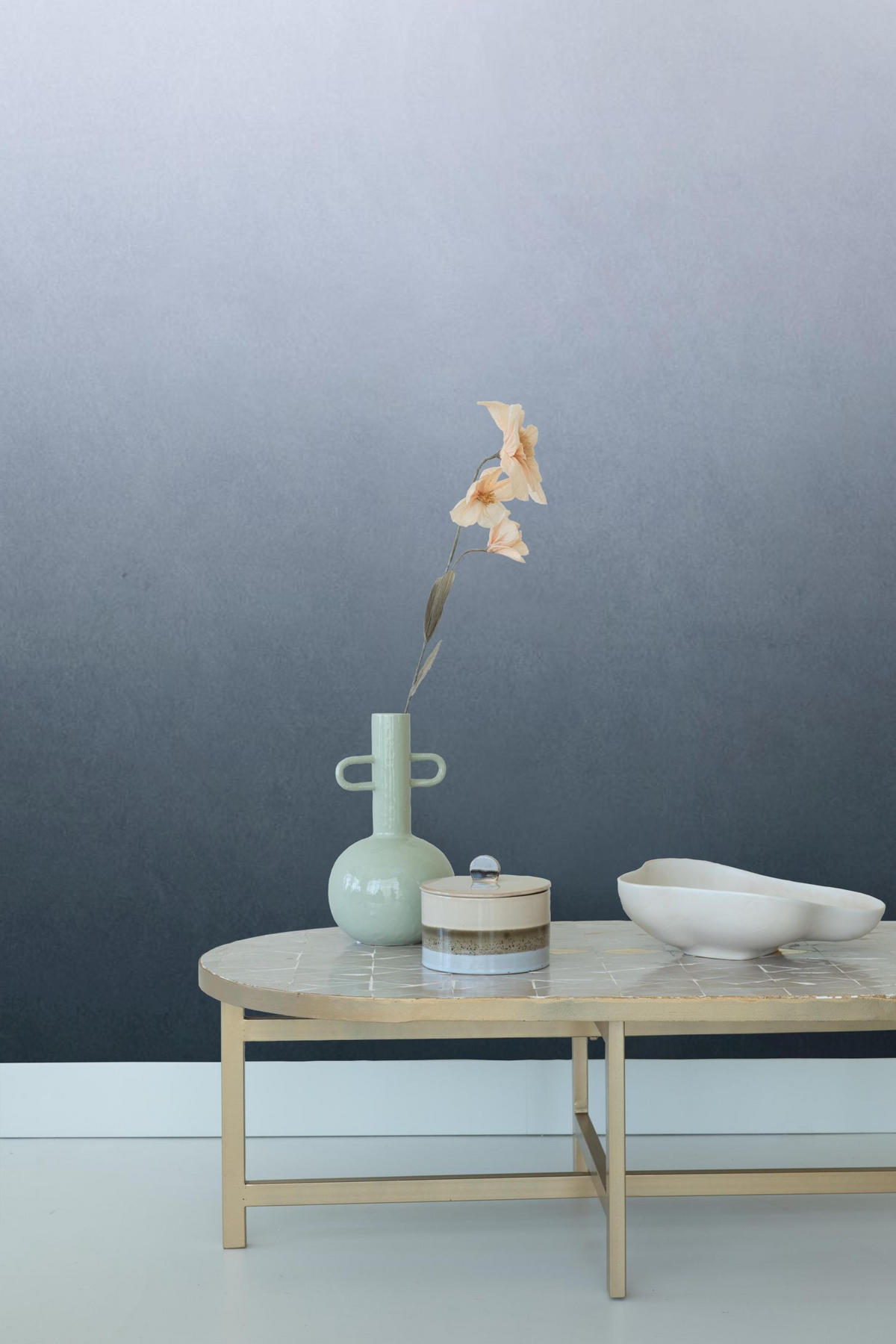 FOTOTAPETE Dip-Dye Muster 200 x 279 cm - Blau, Papier (200/279cm) - ESTAhome