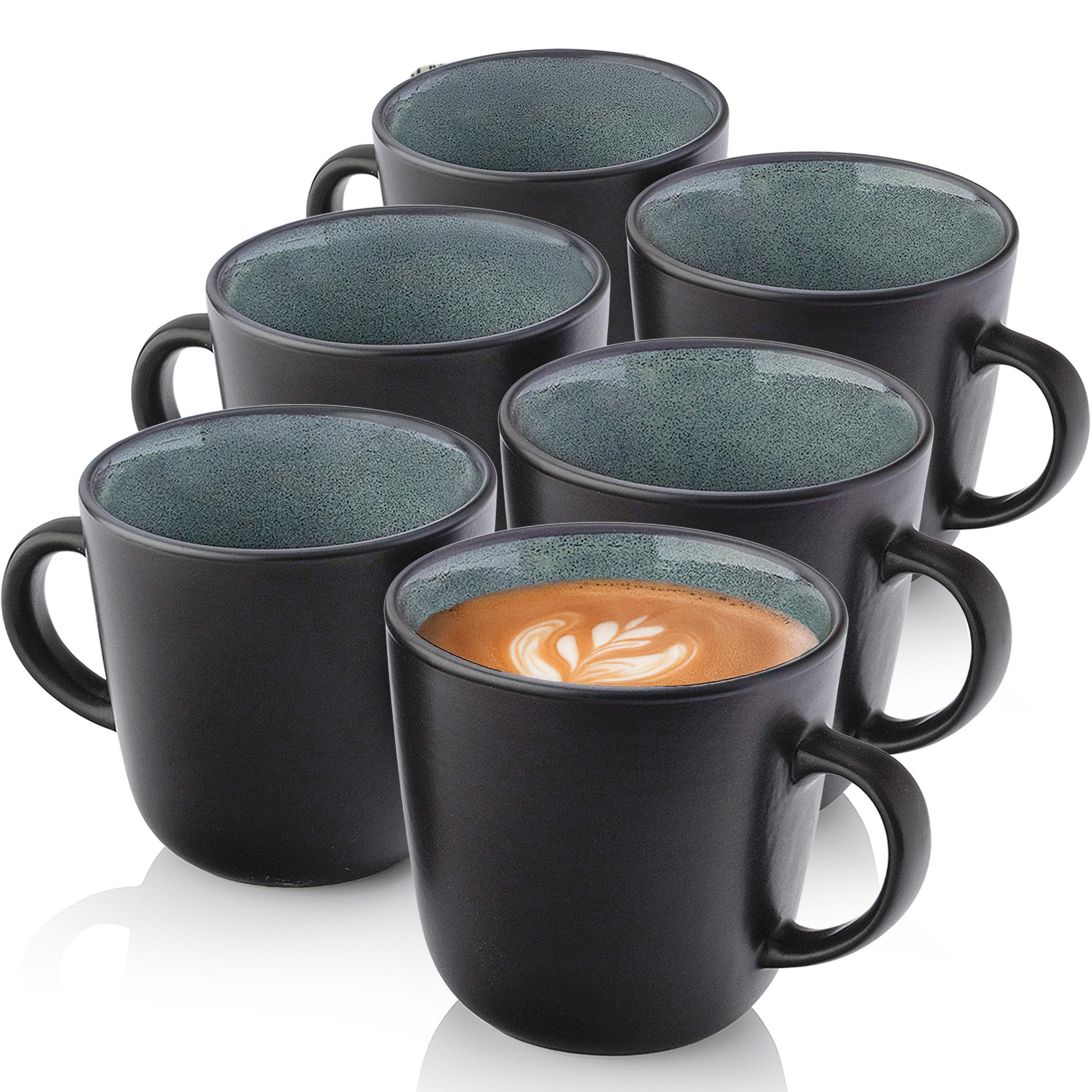 KAFFEEBECHER SET MALMÖ - 6 teilig aus Steingut - Grün, Stein (0.42L) - Sänger