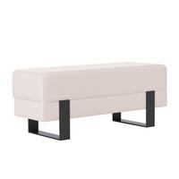 POLSTERBANK RIVA 80 cm Schwarz / Creme ,Metallgestell - Creme, Metall (80/47/35cm) - Idohome
