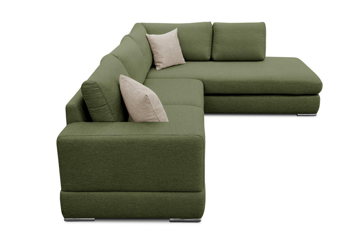ECKSOFA OTTO 5-Sitzer, grün - Grün, Holzwerkstoff/Textil (279/219cm) - Courtois Laville