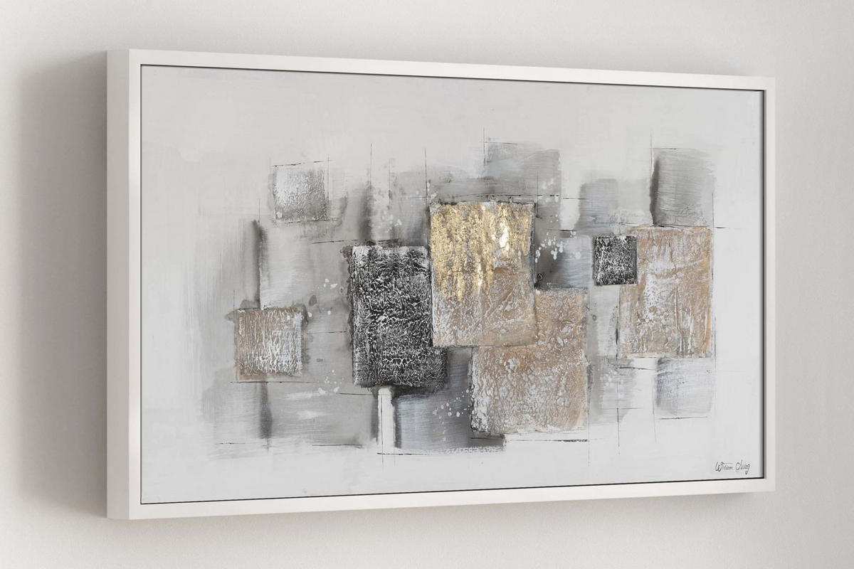 ACRYLBILD HANDGEMALT 120/60 cm - Grau, Holz/Textil (2/60cm) - KUNSTLOFT