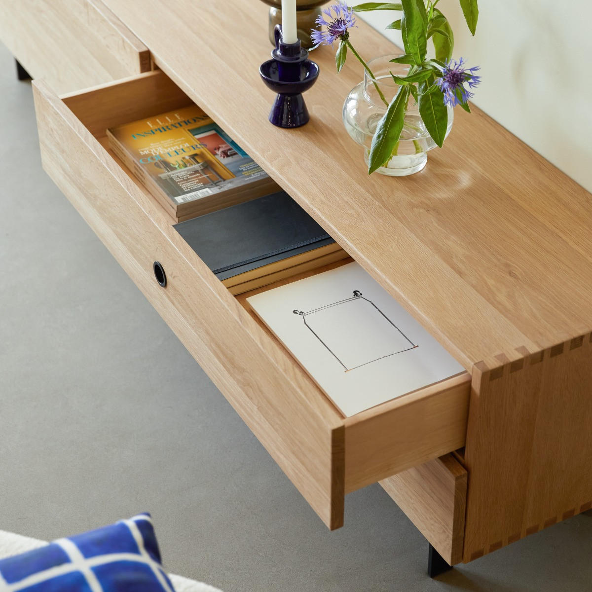 TV-SCHRANK Jeanne Natur aus Eiche - Naturfarben, Holz (200/50/40cm) - Tikamoon