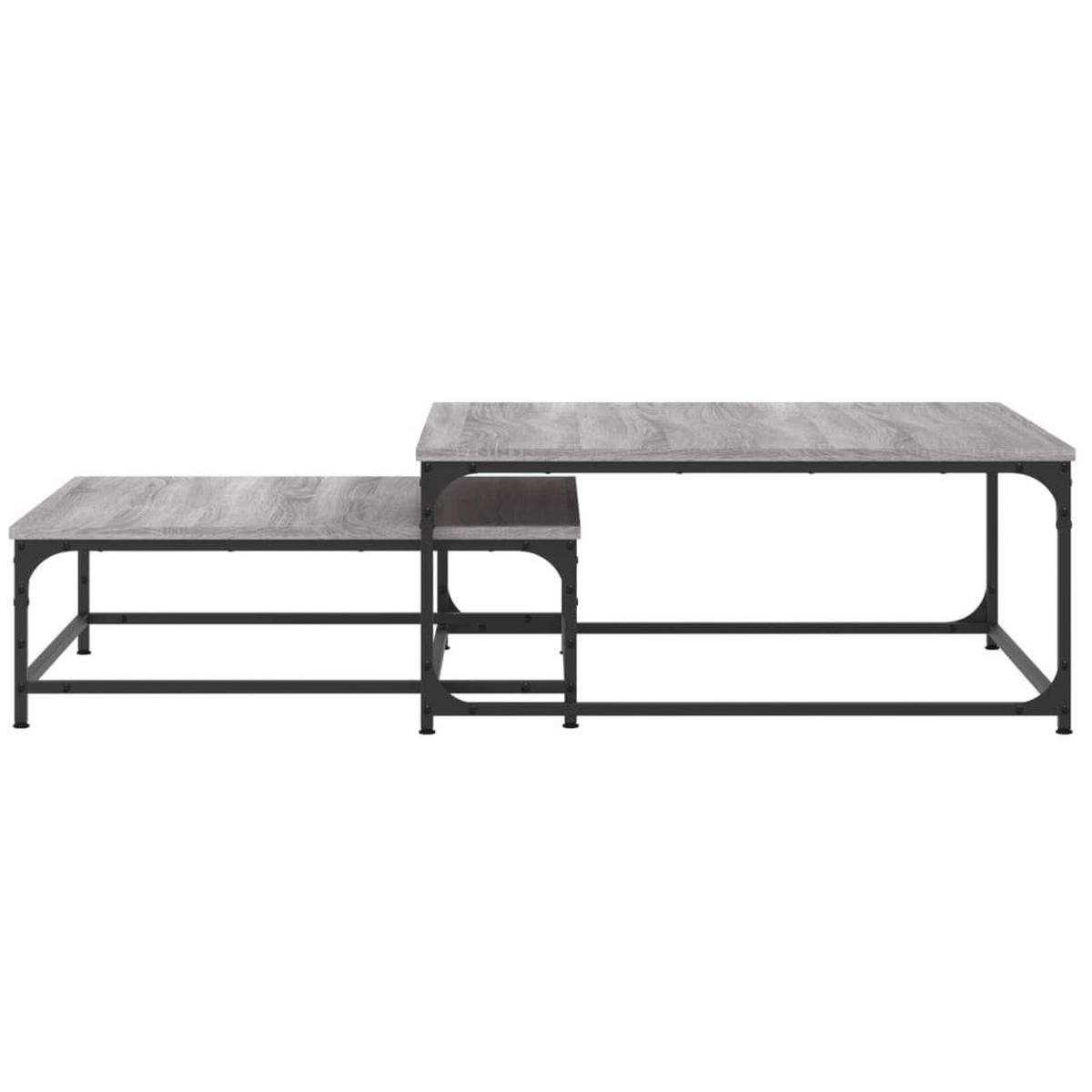 SATZTISCHE 2 Stk. Grau Sonoma Holzwerkstoff - Grau, Holzwerkstoff (80/80/35cm) - furnicato