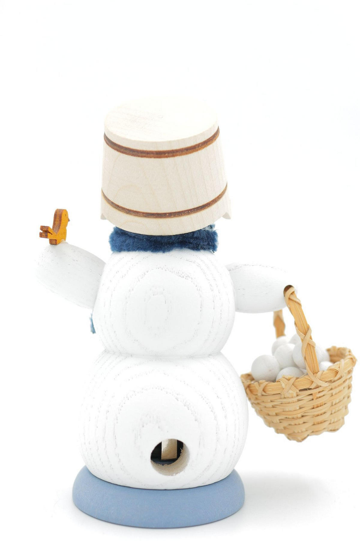 RAUCHFIGUR Schneemann mit Schneeballkorb 13 cm - Multicolor, Holz (6/13/10cm)