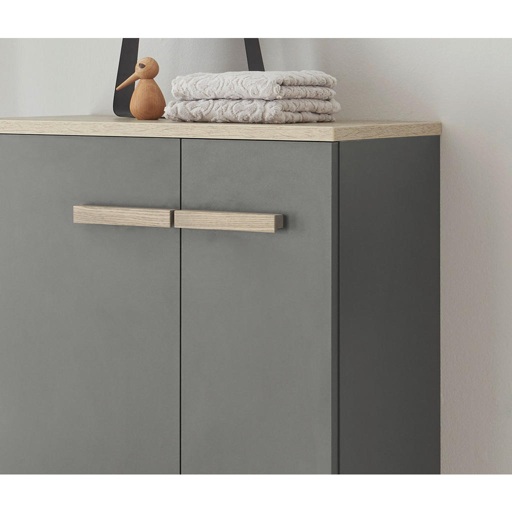 Thumbnail - Furn.Design Bad-Kommode, Anthrazit, Eiche, Holzwerkstoff, Nachbildung,Eiche, 2 Fächer, eckig, 51x115x30 cm, Badezimmer, ...