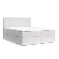 BOXBETT Mallo Hellgrau 200/200 cm mit Matratze und Topper - Hellgrau/Schwarz, Holz/Holzwerkstoff (200/200cm) - Maison de Reve