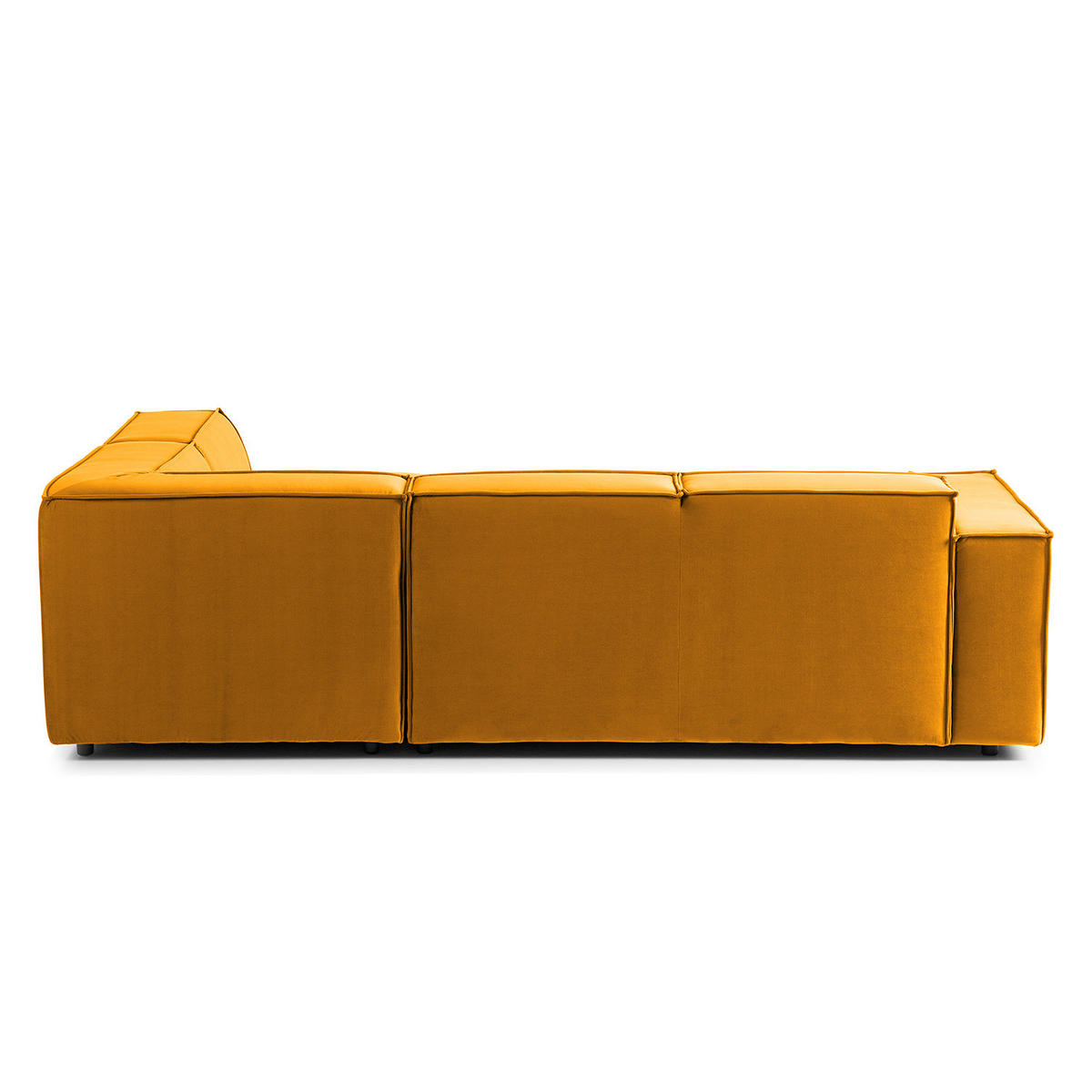 ECKSOFA mit Ottomane - Gelb/Schwarz, Kunststoff/Textil (260/234cm) - home24