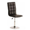 DREHSTUHL Lederlook schwarz - Chromfarben/Schwarz, Textil/Metall (43/90/56cm) - CLP