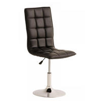 DREHSTUHL Lederlook schwarz - Chromfarben/Schwarz, Textil/Metall (43/90/56cm) - CLP