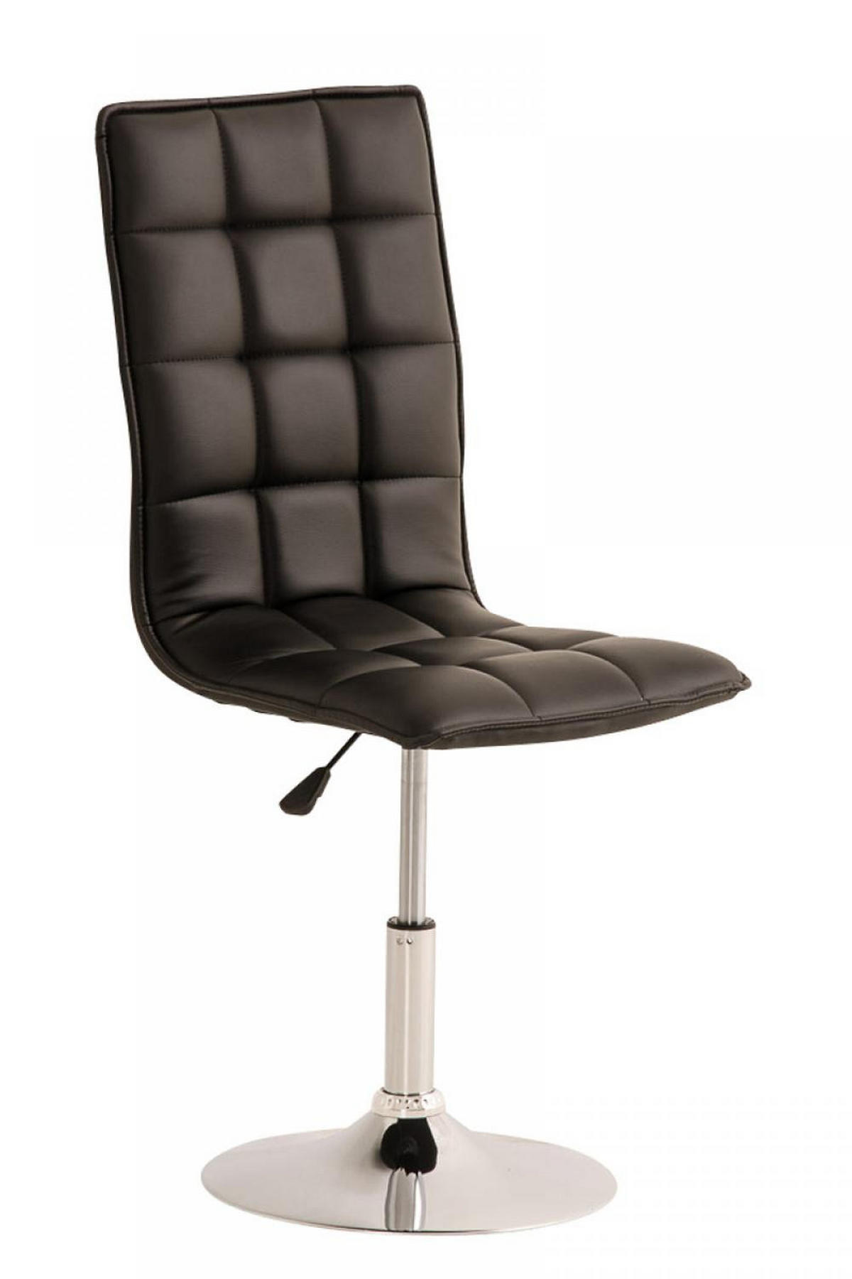 DREHSTUHL Lederlook schwarz - Chromfarben/Schwarz, Textil/Metall (43/90/56cm) - CLP