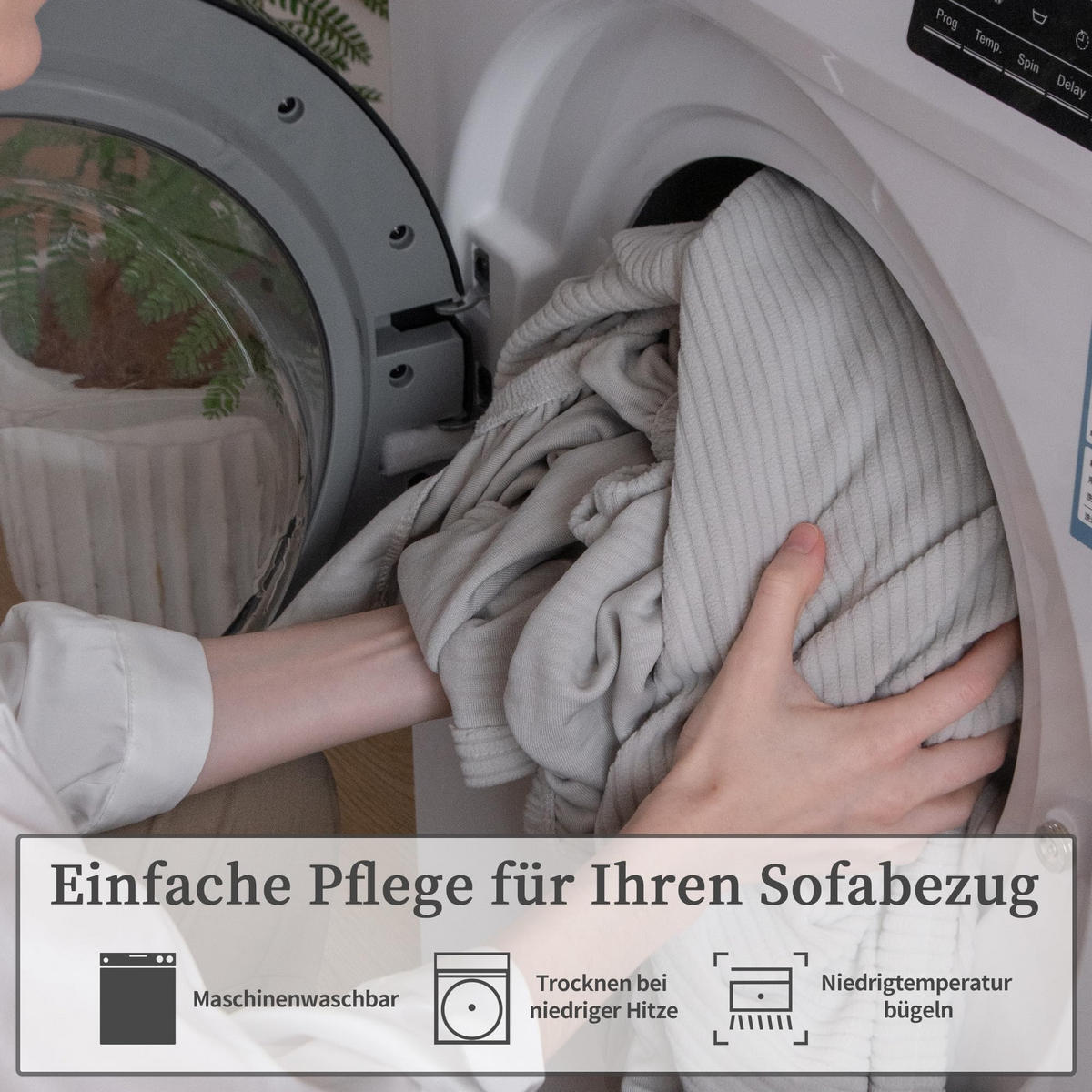 SOFABEZUG Hohe Elastizität, Rutschfeste, Grau 1 Stück - Grau, Textil (85/135cm) - Kaket