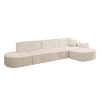 ECKSOFA Ottomane Rechts LIVO-L2 - 337x173x79,5 cm Beige - Beige, Holzwerkstoff/Textil (337/173cm) - ALTDECOR