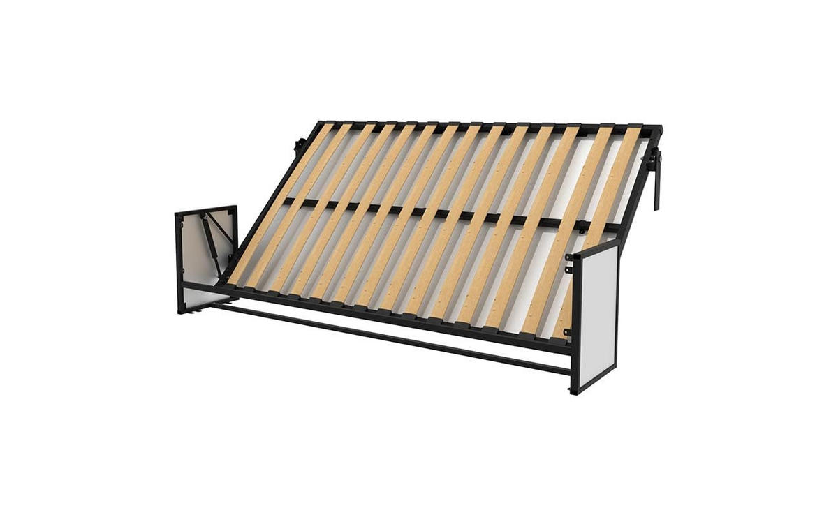 SCHRANKBETT Morphy Studio Modulares SizeFlex- und TypeFlex-System - 120x190, Horizontal - Schwarz, Metall (190/120cm) - WallBedKing