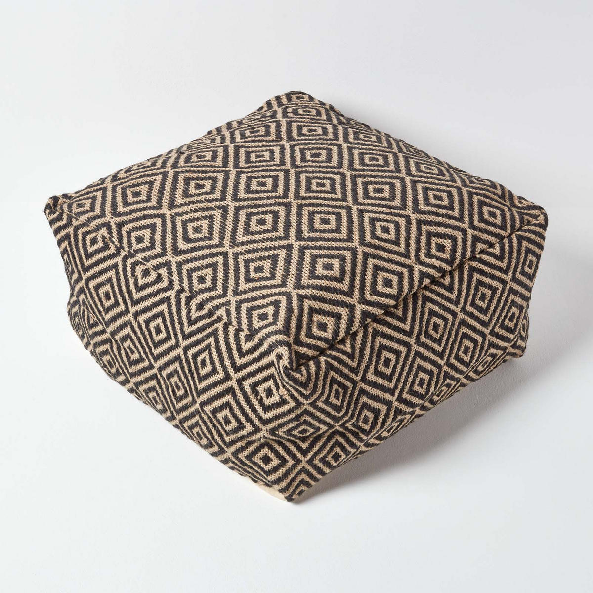 SITZPOUF Aztec Style mit Ethno-Muster, 60/60/30 cm - Schwarz, Textil (60/30/60cm) - Homescapes