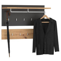 WANDGARDEROBE BILBAO - Dunkelgrau, Holzwerkstoff (90/60/30cm) - CARO-Möbel
