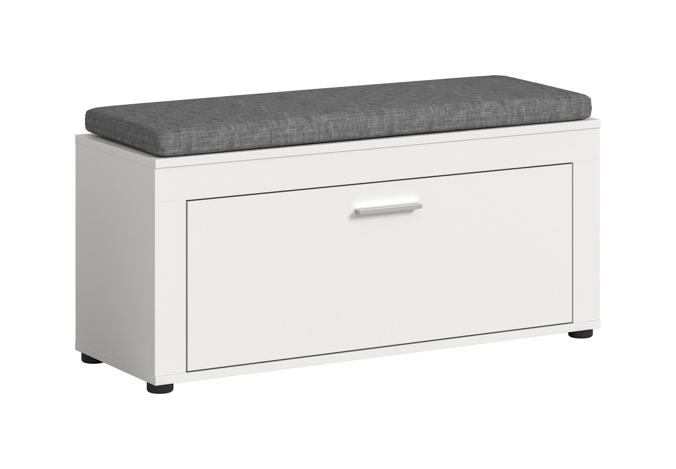 SITZBANK inkl. Sitzkissen Milo (B/H/T: ca. 100/44/35 cm) in weiß/weiß - Weiß, Holzwerkstoff (100/44/35cm)