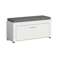 SITZBANK inkl. Sitzkissen Milo (B/H/T: ca. 100/44/35 cm) in weiß/weiß - Weiß, Holzwerkstoff (100/44/35cm)