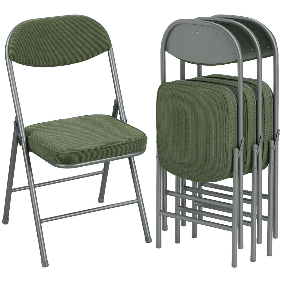 KLAPPSESSEL Grun 4 Stück - Grün, Naturmaterialien (45/82/48.5cm) - GiPP
