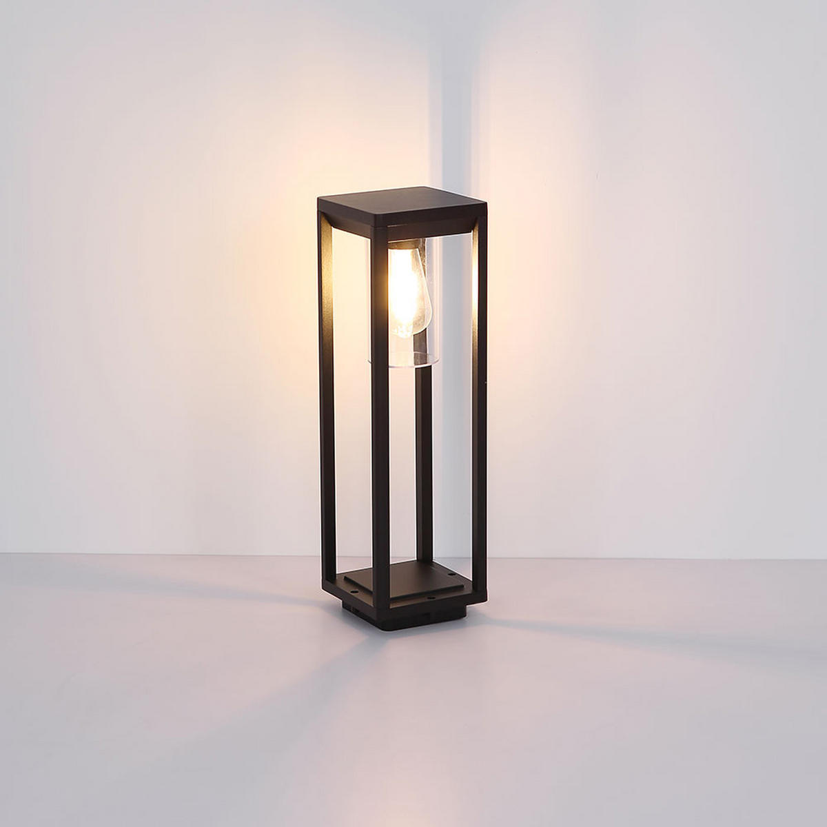 LED WEGELEUCHTE ALU schwarz-matt klar - Schwarz, Metall (15/15/50cm)