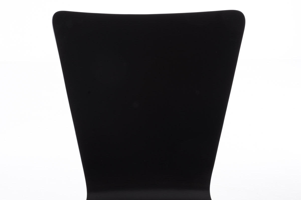 BESUCHERSTUHL Jaron mit Holzsitz und Metallgestell, Farbe: Schwarz - Chromfarben/Schwarz, Holz/Metall (43/84/50cm) - TPFLiving
