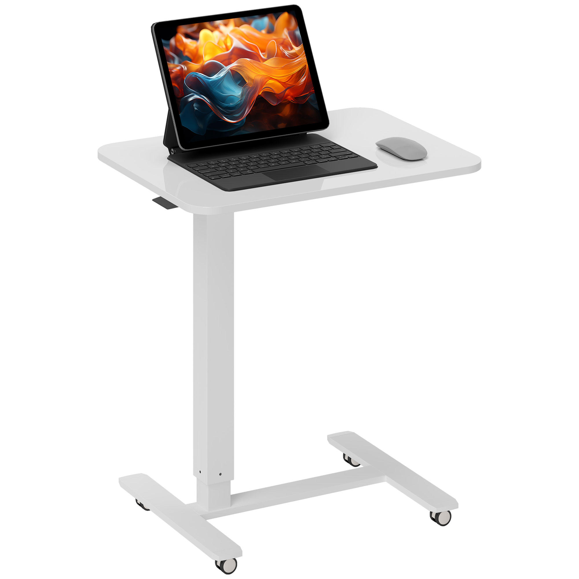 STEPHPULT DE-09158 höhenverstellbar in C-Form mit 4 Rollen Weiß - Weiß, Metall (65/48/110cm) - ComfortXL