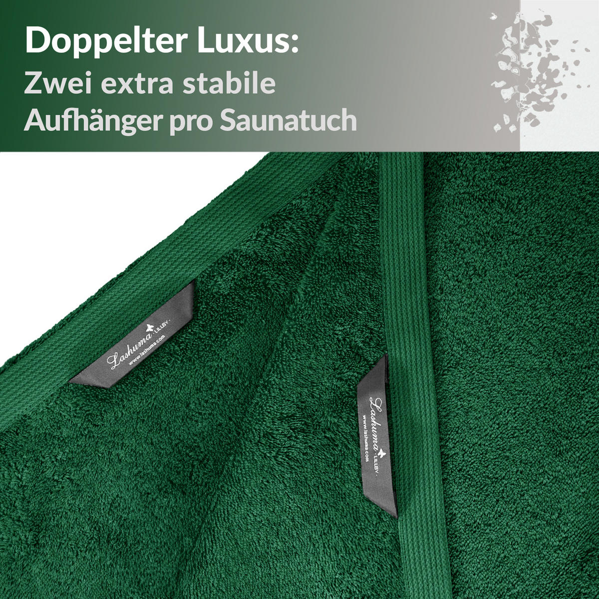 SAUNATUCH Lillby Tannen Grün 100x200 cm - Waldgrün, Textil (100/200cm) - Lashuma