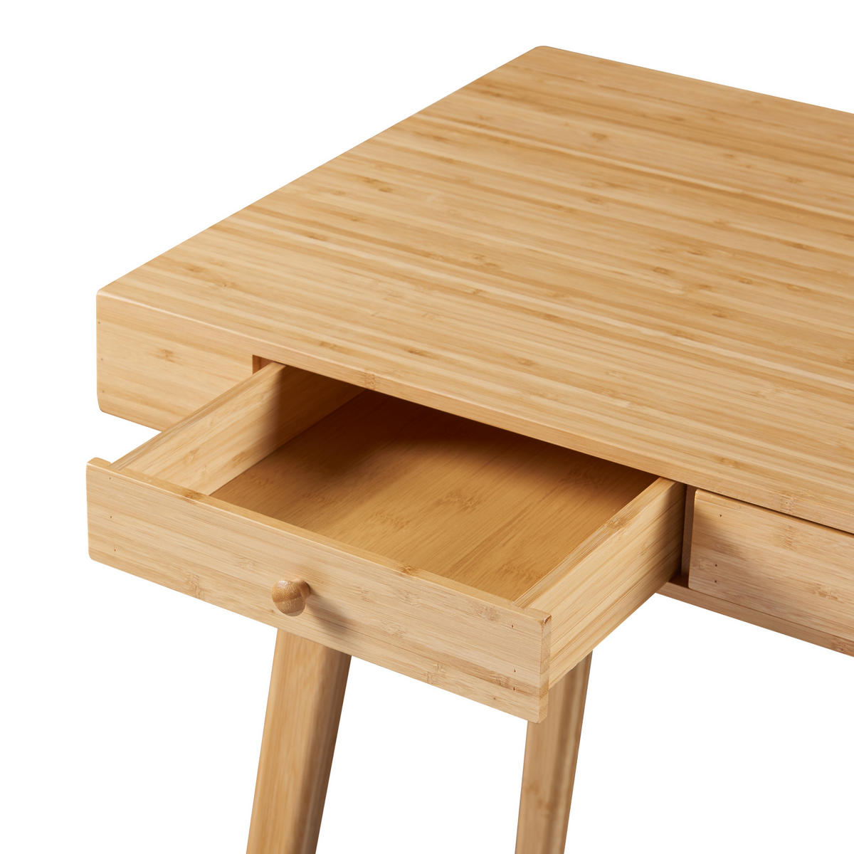 SCHREIBTISCH Hässleholm - Naturfarben, Naturmaterialien/Bambusholz (50/100/75cm) - [en.casa]