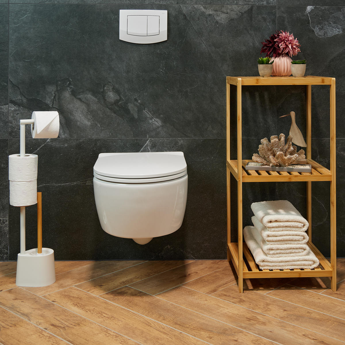 WC-GARNITUR - Multicolor, Holz/Kunststoff (16/66.5/11cm) - Relaxdays