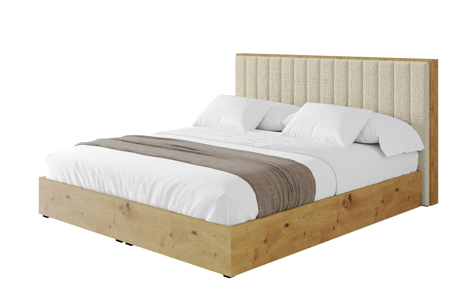 POLSTERBETT mit Bettkasten und Lattenrost, Bett mit Matratze H3/H4 - ENZO4 180x200 Beige - Taupe, Holzwerkstoff/Textil (180/200cm) - ALTDECOR