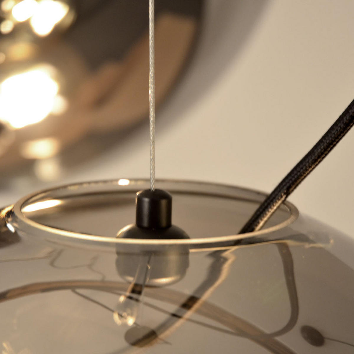 PENDELLEUCHTE Sphere Chrom/Rauch Ø 40cm - Chromfarben, Glas (40/40/40cm) - s.luce