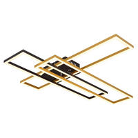 LED DECKENLEUCHTE Gold Schwarz Matt - Goldfarben, Metall (80/60/9.5cm) - Globo Lighting