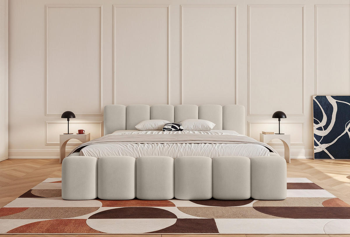 POLSTERBETT Limata 180x200 cm, Creme - Creme, Textil (180/200cm) - Fedve