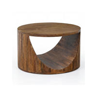 COUCHTISCH ANTEQUERA, Mango Massivholz, mit Ablagen, Ø 60 x 36 cm - Dunkelbraun/Braun, Mangoholz/Holz (60/60/36cm) - KADIMA DESIGN