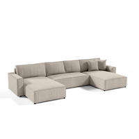 WOHNLANDSCHAFT Sekwana U Beige - Beige, Naturmaterialien (185/70/398cm) - Fedve